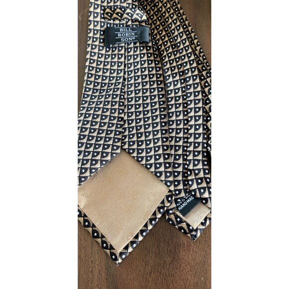 Vintage Men’s Bill Robin Son Tie Handmade All 100% Silk Tie Handmade In China - Picture 5 of 7